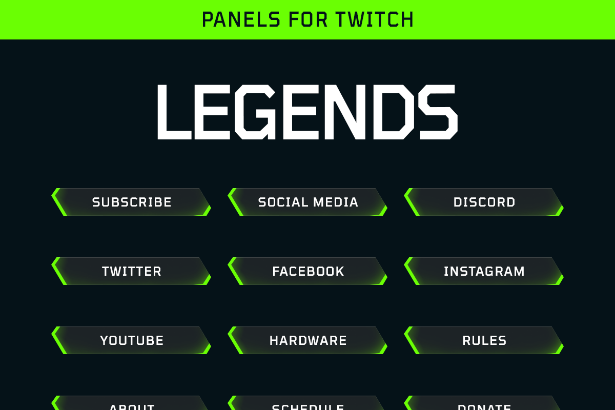 Legends Twitch Panels - 8 Colors, a Social Media Template by Gear Store (Photo 5 of 8)