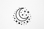 50 Crescent Moon with Stars, an Empty State Illustration by Amazin_art (Thumbnail 7 of 47)