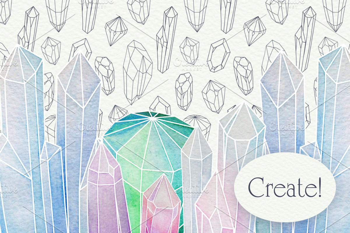 Crystal Watercolor, an Illustration by Jukari_sun (Photo 5 of 5)