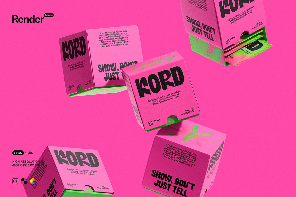 Paper Box and Sachet Mockup Set, a Packaging Mockup by Renderteam (Photo 1 of 13)