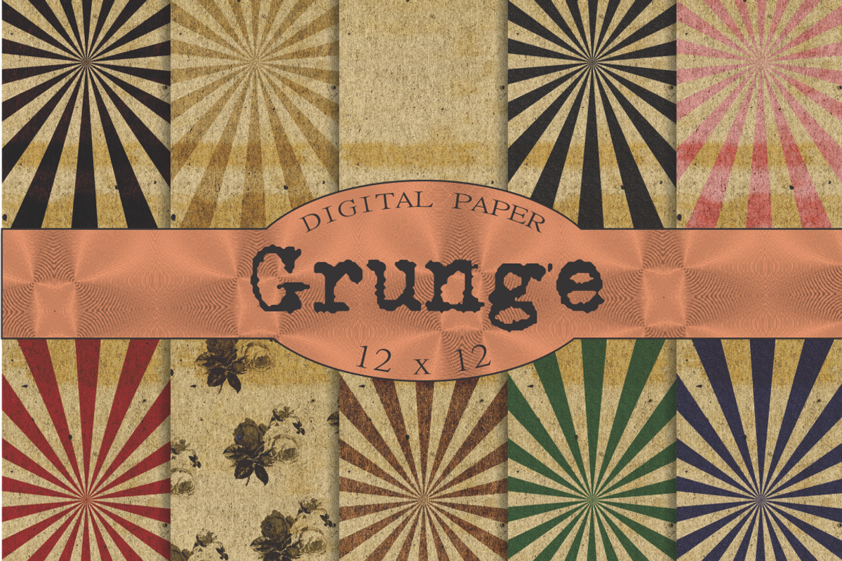 Grunge backgrounds with starbursts, a Pattern Graphic by Kiwi Fruit Punch