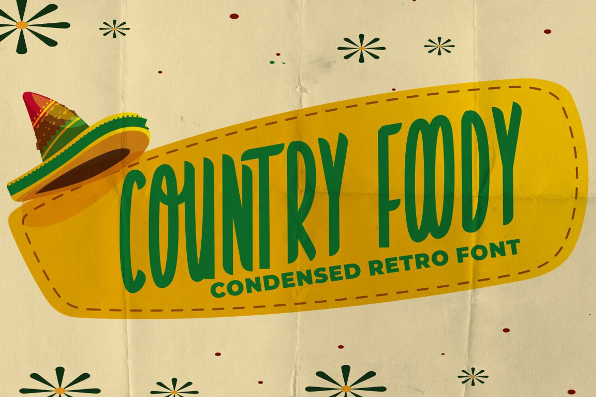 Country Foody - Condensed Retro Font, a Sans Serif Font by PutraCetol Studio (Photo 1 of 11)