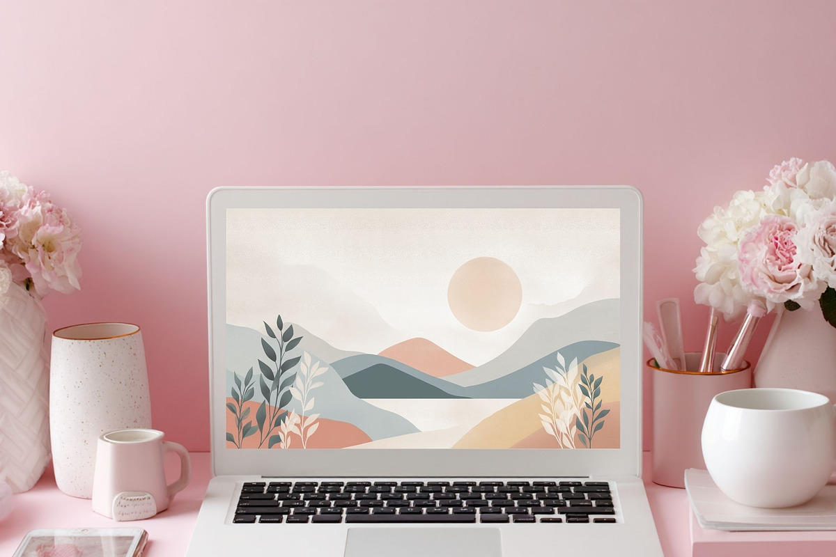 Boho Abstract Landscape Wallpaper, a Graphic by Kalindiprints (Photo 4 of 5)