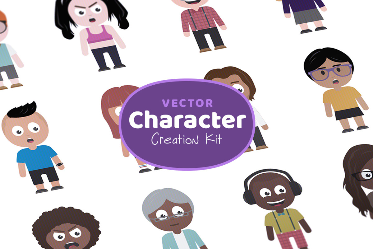 Vector Character Creation Kit, a Person Illustration by Medialoot