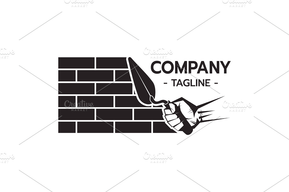 Bricklayer logo template vector, a Branding & Logo Template by essense