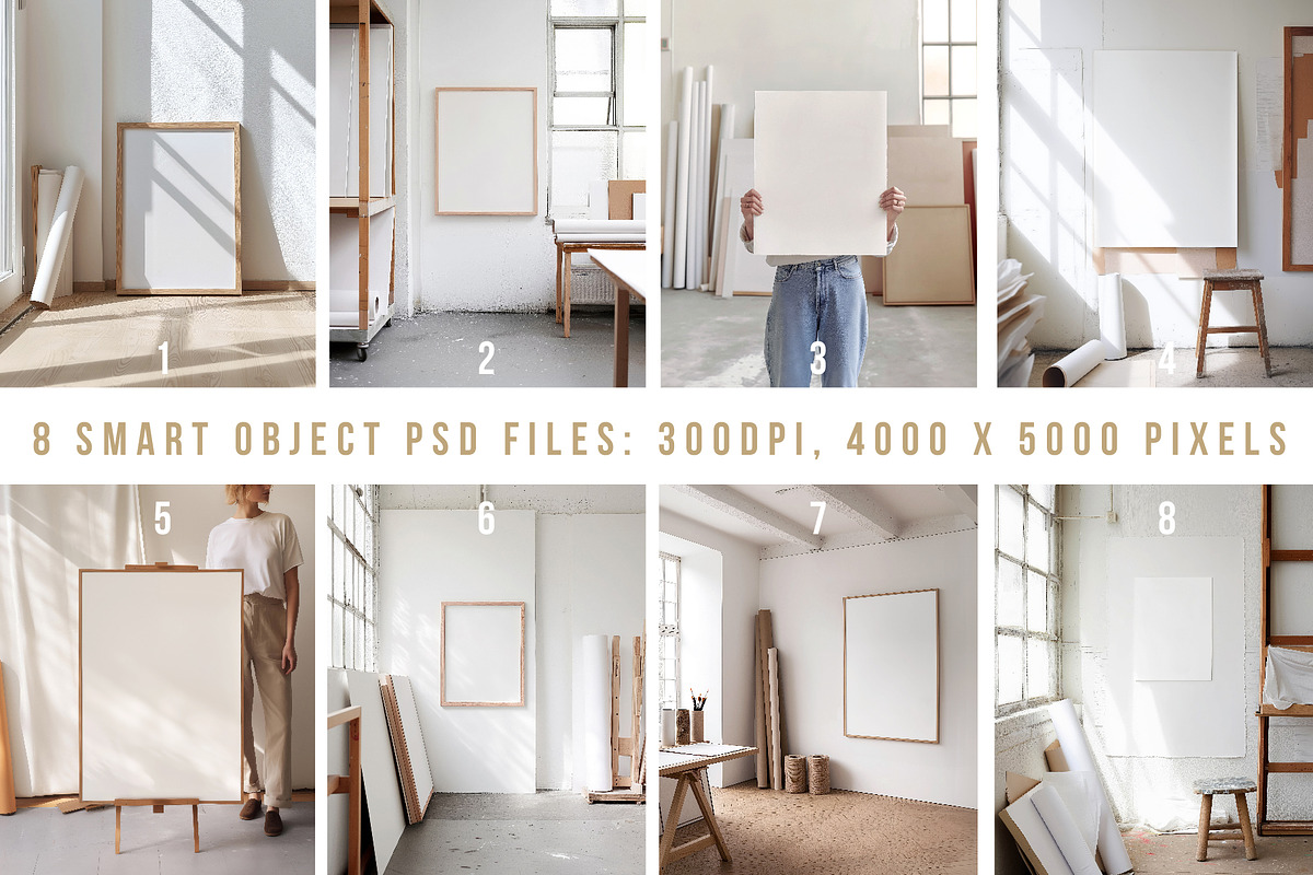 Artist Studio mockup bundle PSD, a Household Mockup by Amy Louise Baker (Photo 3 of 3)