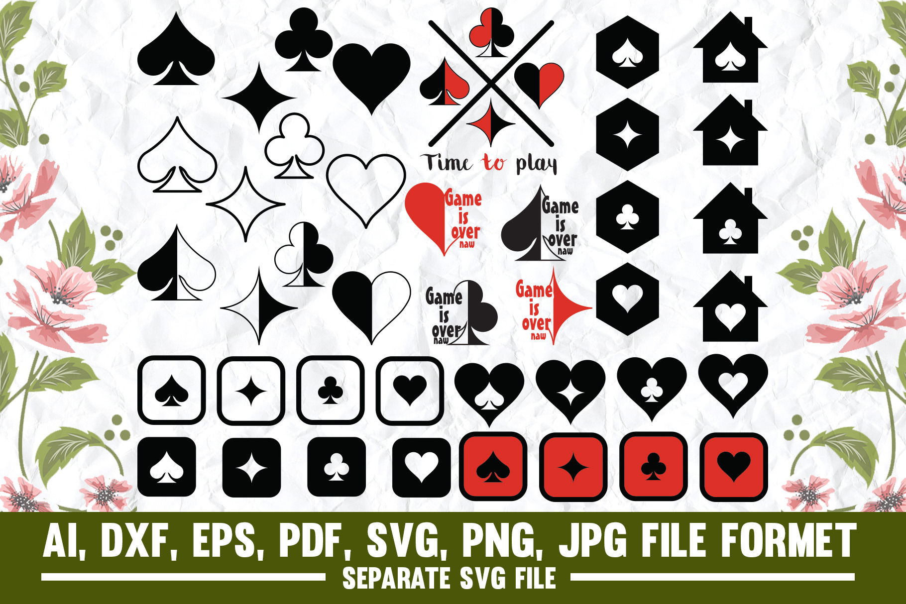 Playing Cards svg, an Object Graphic by VectorArtPrintableDesign