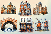 Trip to Amsterdam Clipart, an Illustration by NadiaTheronArt (Thumbnail 4 of 5)