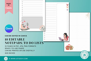 CANVA Editable Notepads To Do Lists