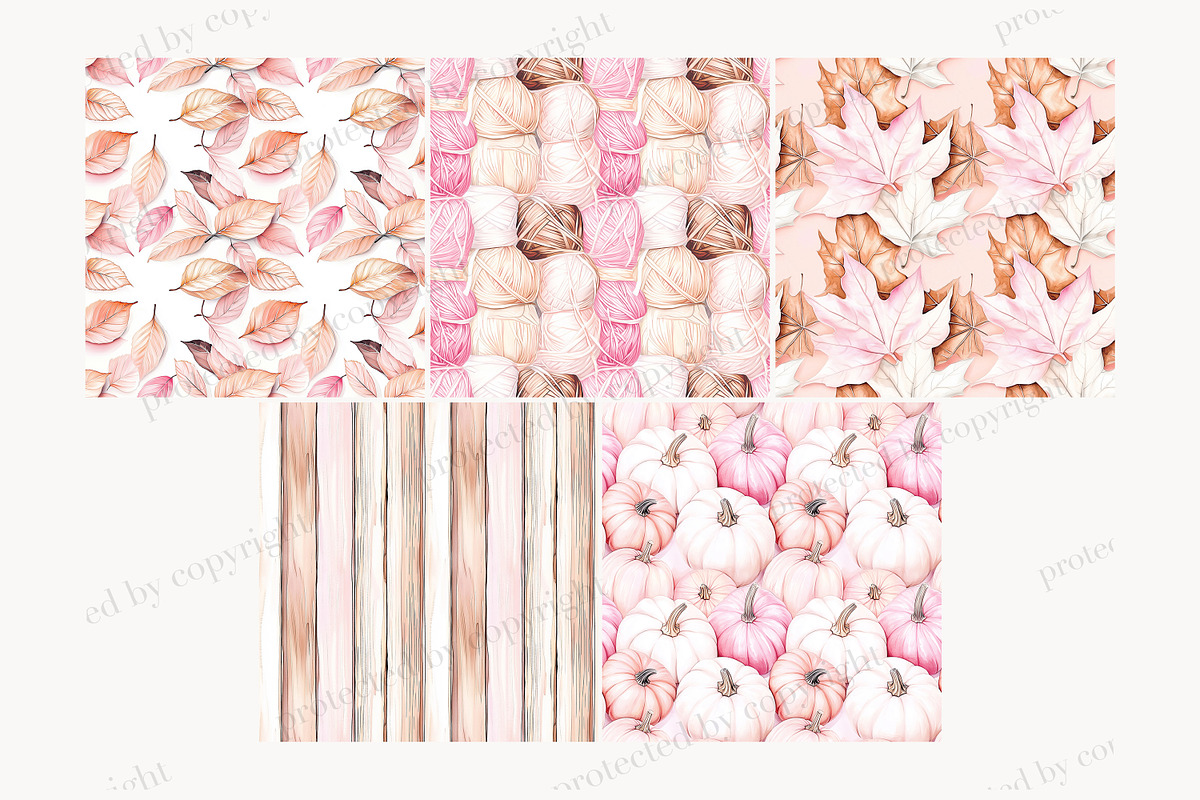 Coquette Autumn Digital Papers, a Pattern Graphic by GlamArtZhanna (Photo 4 of 4)