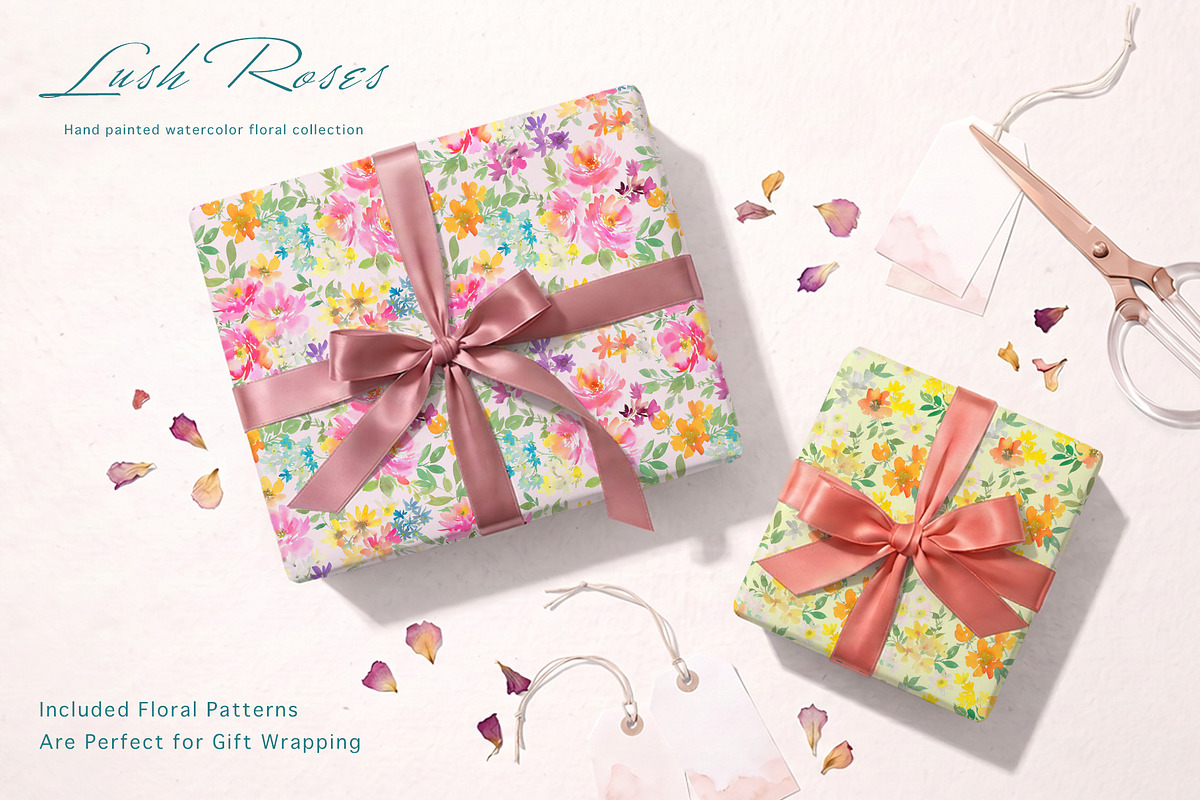 Watercolor pink roses with birds, an Object Graphic by Sawango Designs (Photo 2 of 12)