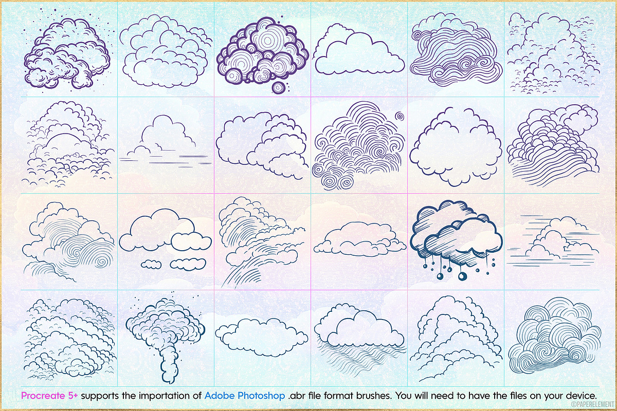 Cloud Creator Doodle Stamp Brushes, a Brush Add-On by Paper Element (Photo 8 of 10)