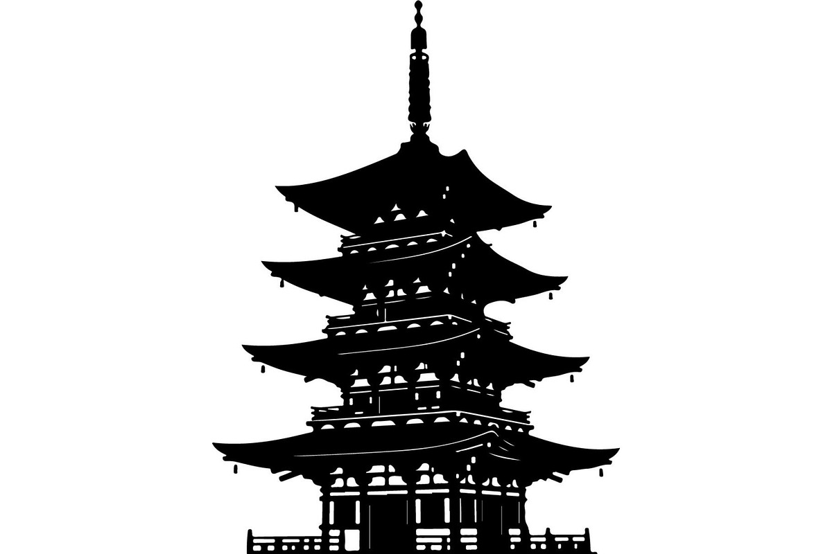 Pagoda Temple Silhouette, an Object Graphic by Designer_Momina (Photo 5 of 20)