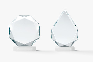 6 Glass Award Trophy Shapes 3D Model