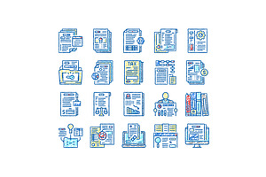 Business Finance Audit set Icons, an Object Illustration by pikepicture
