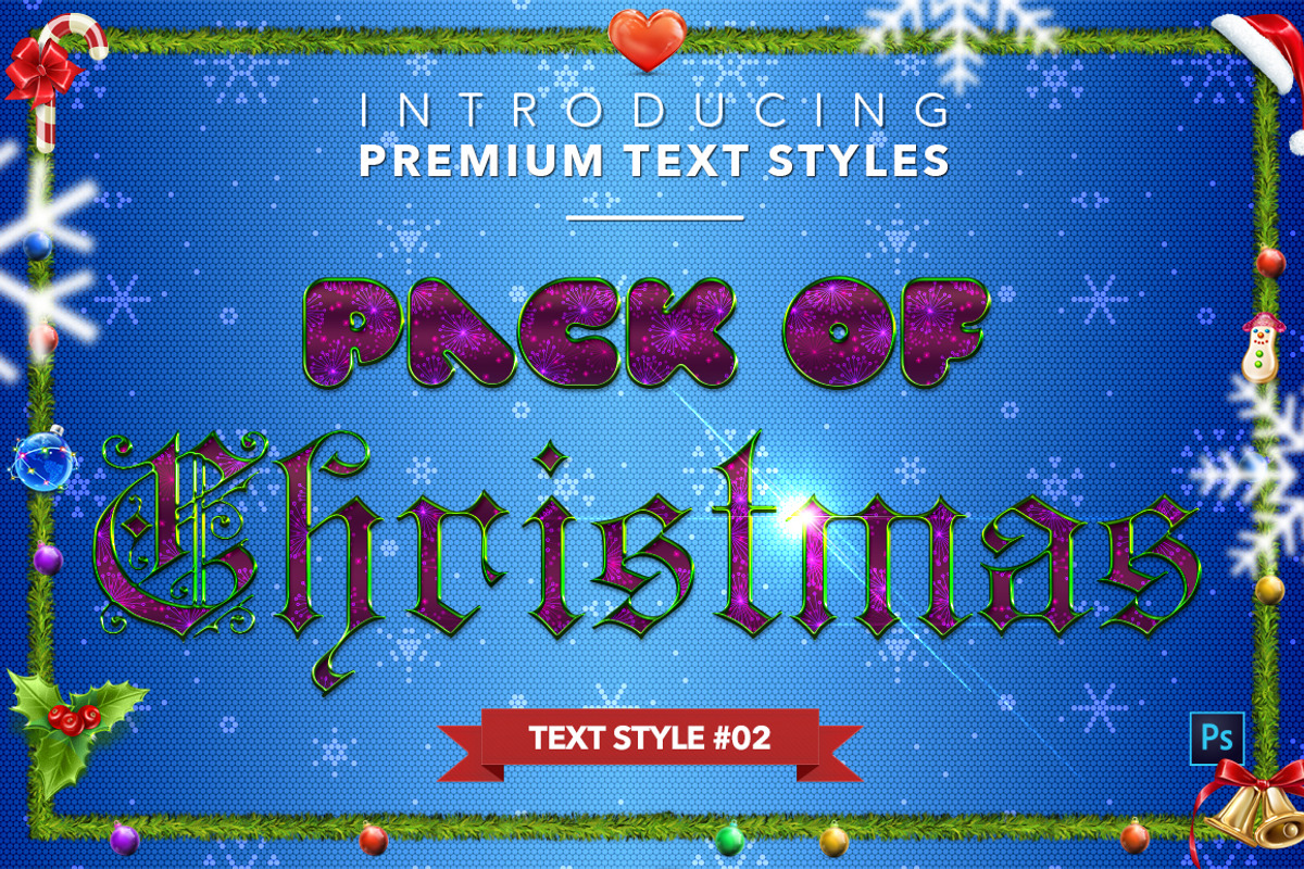 Christmas Pack #1 - Text Styles, a Layer Style Add-On by Jonas Stensgaard (Photo 3 of 23)