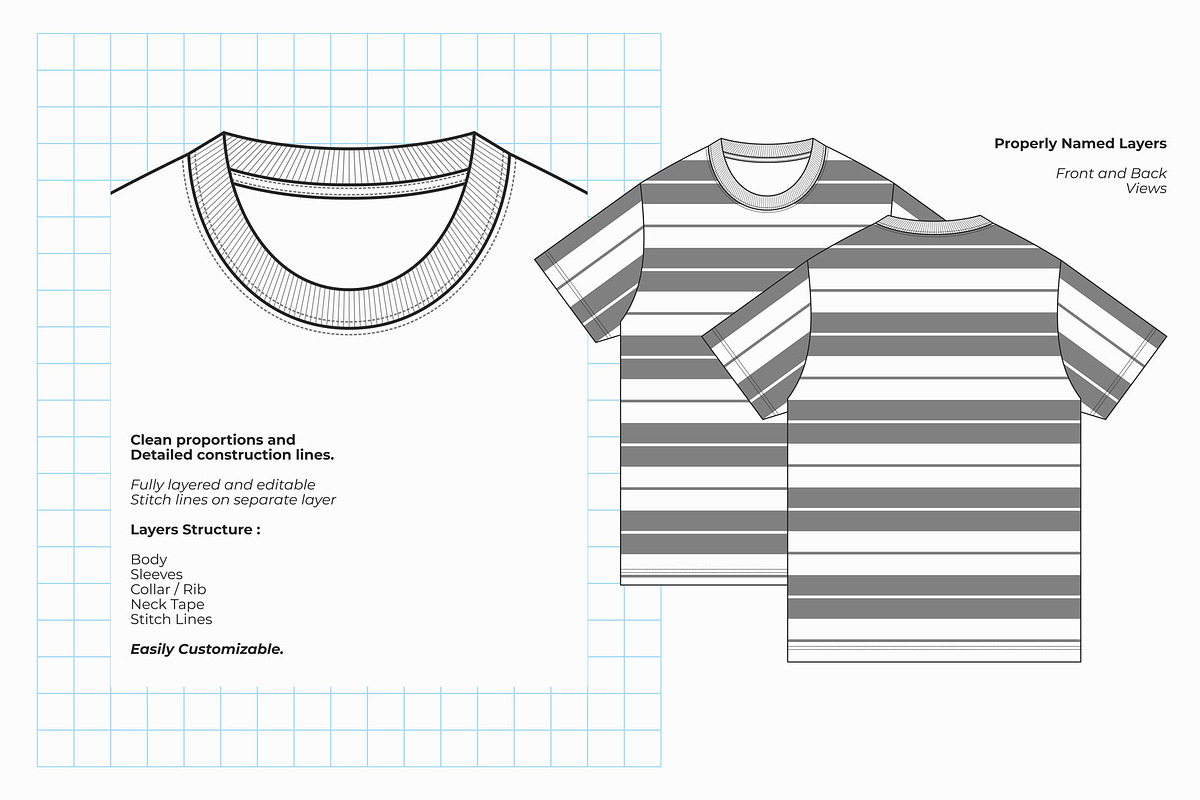 Regular-fit T-shirt Flat Sketch, a Shirt Mockup by moreeestudio (Photo 2 of 3)