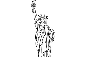 The Statue of Liberty sketch, an Illustration by Den Marty Studio