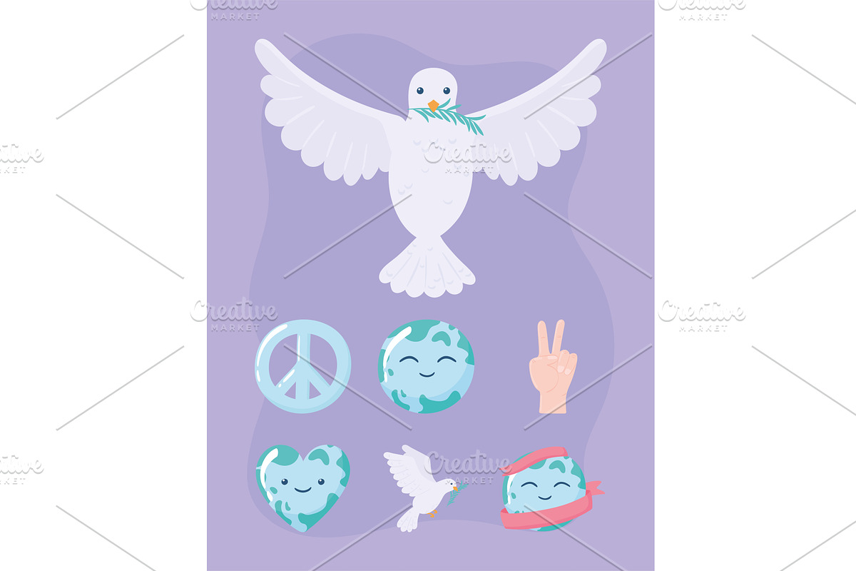 dove and world peace, an Animal Illustration by studiogstock