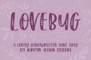 Lovebug Hearts Font Trio