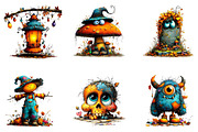 Whimsical Halloween Clipart, a Seasonal Illustration by CreationArt (Thumbnail 2 of 5)