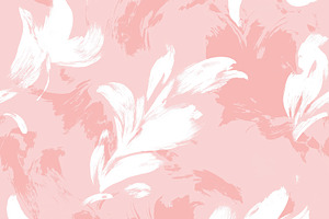 Seamless pattern with bold white floral elements on a soft pink, a Pattern Graphic by Studio ANNA