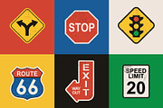 USA Road Sign Set, an Object Illustration by Creathub Studio (Thumbnail 4 of 4)