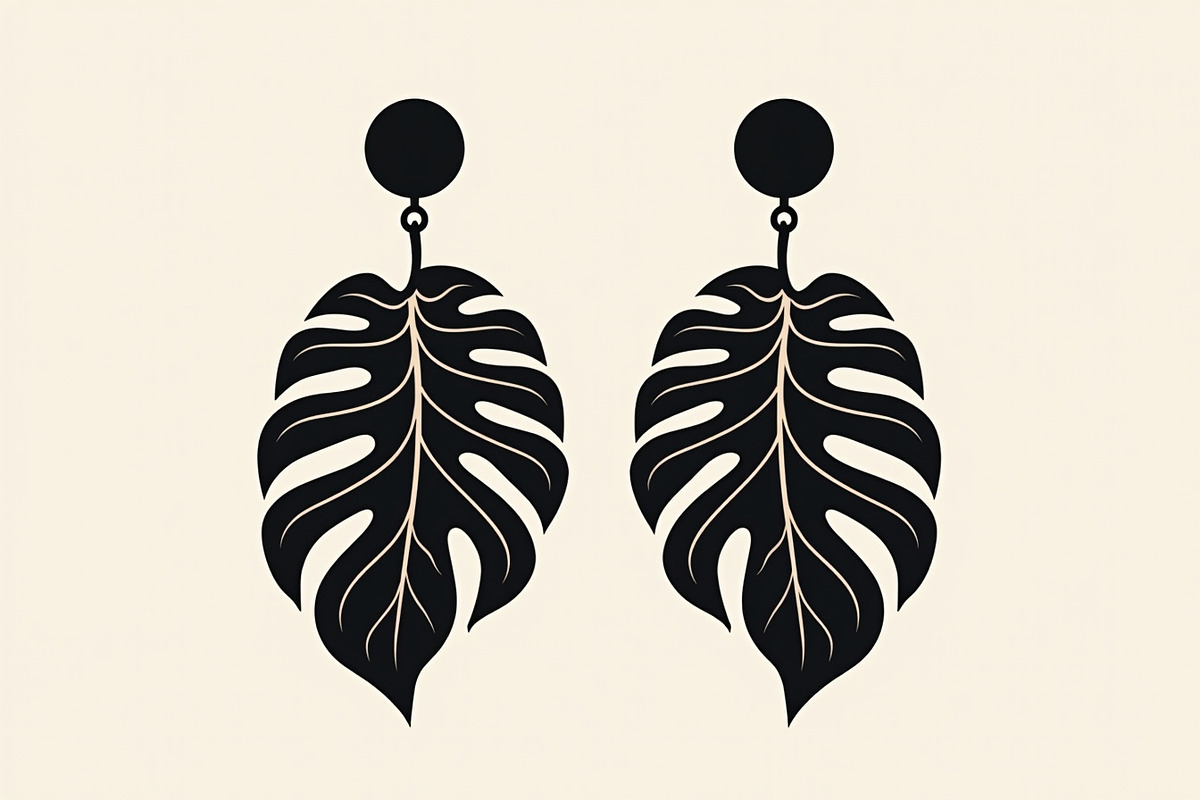 Leaf Earring Silhouette Bundle, an Object Graphic by abu67222 (Photo 12 of 16)