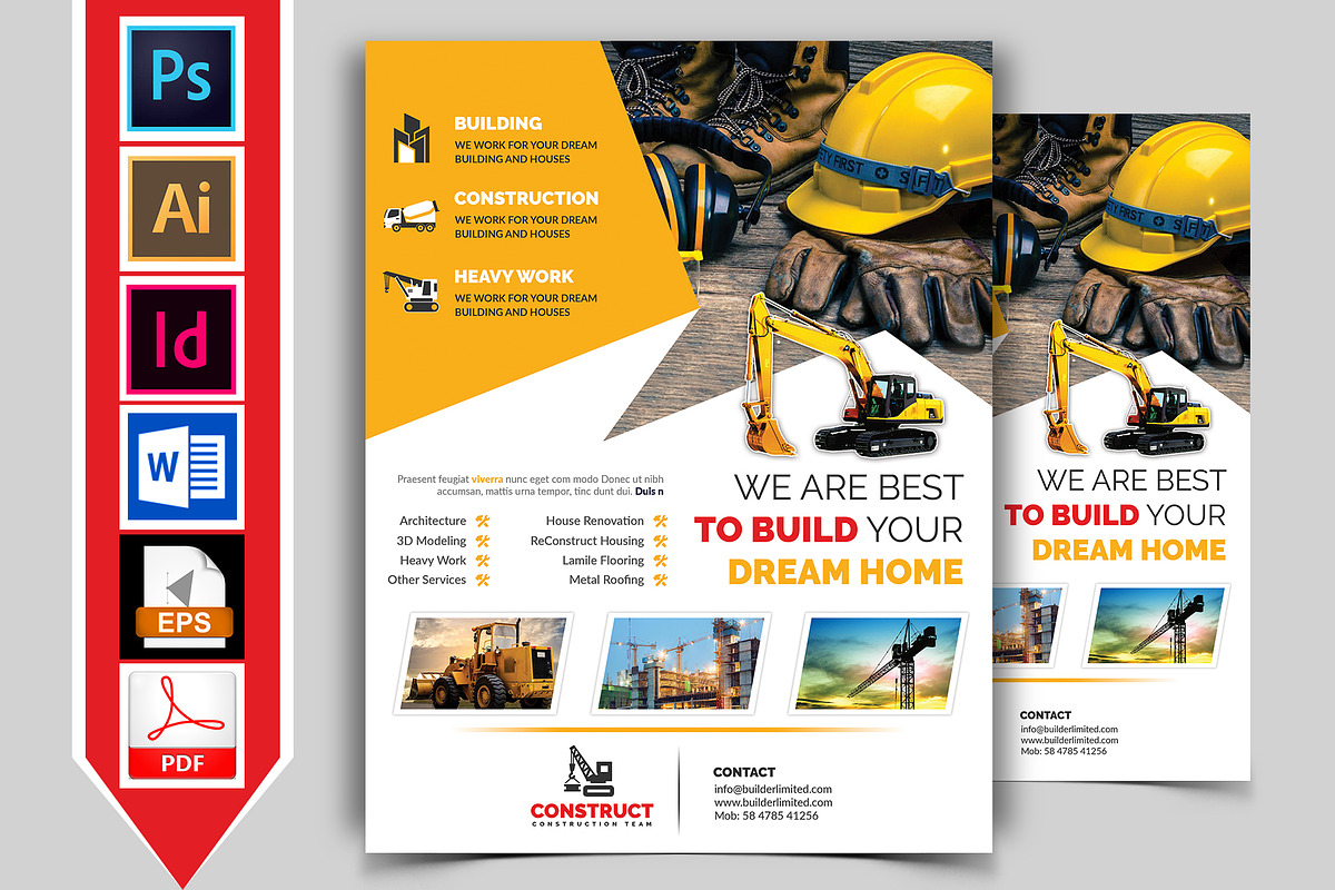 10 Construction Flyer Bundle 90% OFF, a Flyer Template by Imagine Design Studio (Photo 11 of 22)