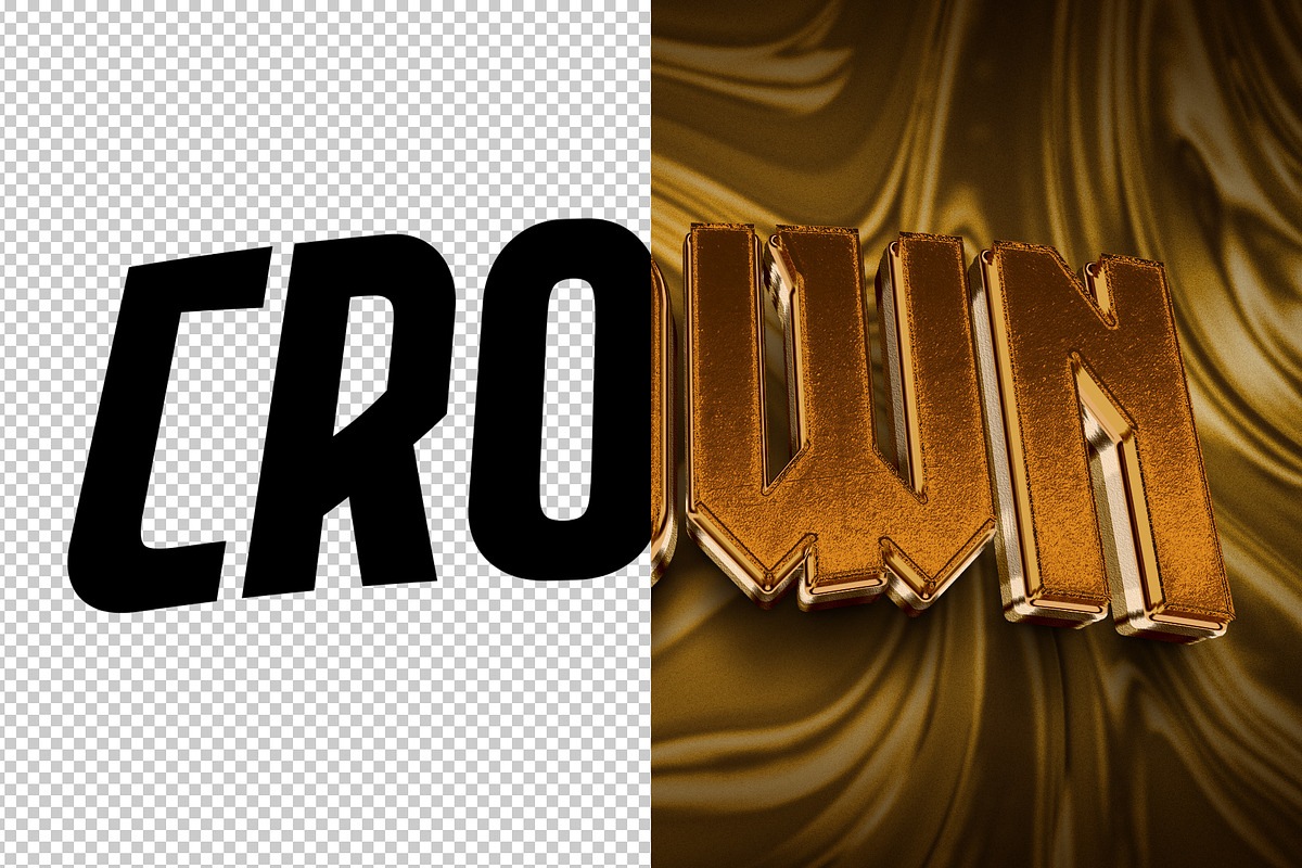 Crown 3D editable text effect, a Layer Style Add-On by Hello Muh (Photo 2 of 2)