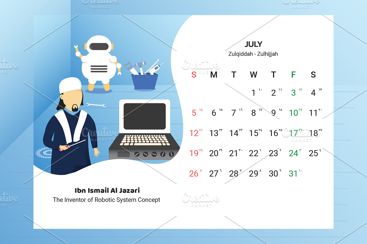 2020 Calendar - Muslim Scientist, a Stationery Template by Ted-sign (Photo 8 of 39)