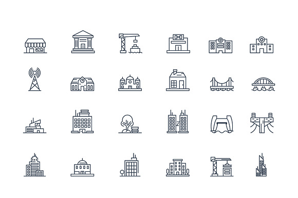 Urban Infrastructure Icons Set preview 3