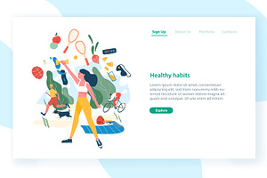 Healthy habits, active lifestyle, a Healthcare Illustration by Good Studio