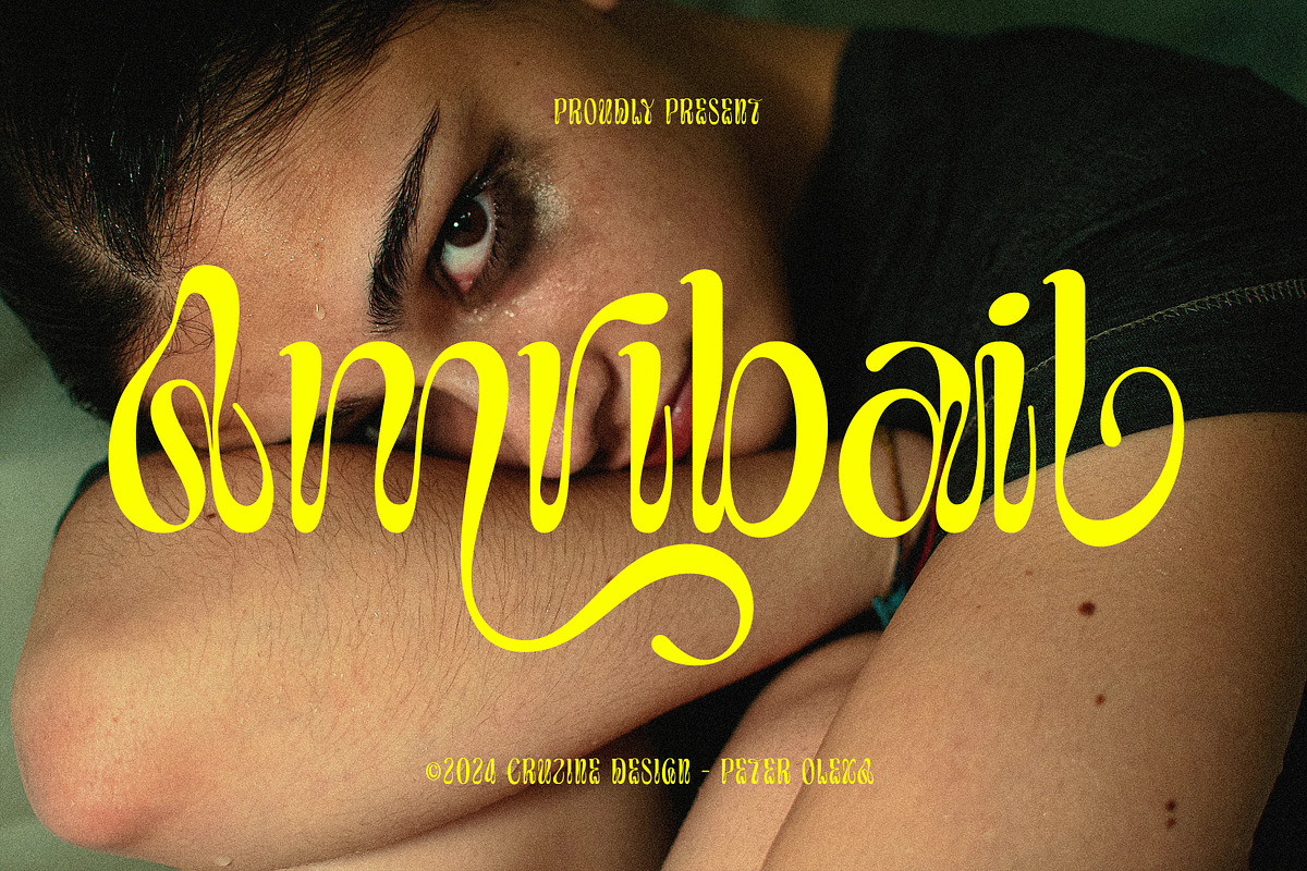 Amribail Groovy Retro Font, a Sans Serif Font by Cruzine (Photo 1 of 9)