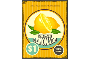 Lemonade poster. sticky label for, a Food Illustration by Onyx