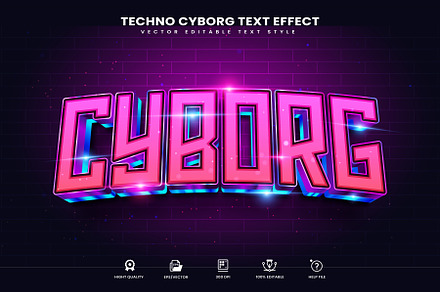 Techno Cyborg Editable Text Effect, a Layer Style Add-On by Niestart Creation