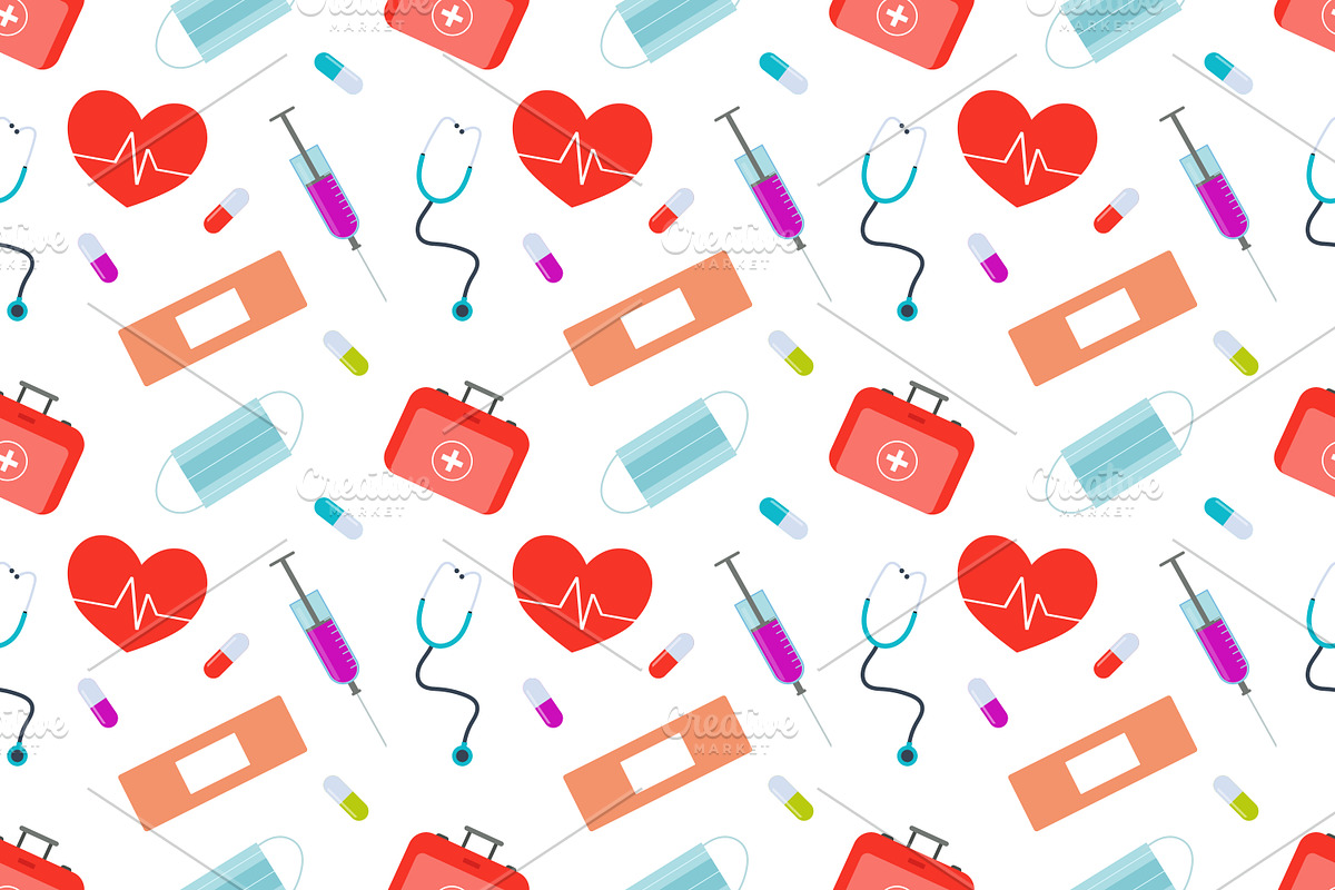 Medical Seamless Pattern, a Pattern Graphic by Bartama Graphic (Photo 5 of 5)