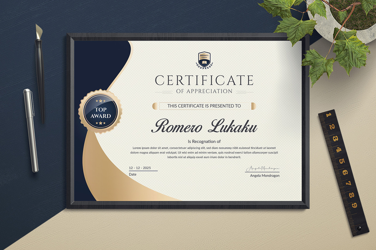 Certificate Template, a Stationery Template by ResumeDevisers (Photo 4 of 7)