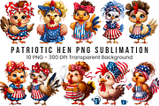Patriotic Hen PNG Clipart Bundle, a Graphic by Clipart Bloom (Thumbnail 1 of 11)