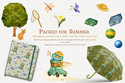 Packed for Summer Watercolor Set, a Pattern Graphic by Aurella Art (Thumbnail 1 of 10)