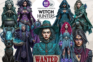 Witch hunters clipart Set, a Person Illustration by ThatsDesignArt