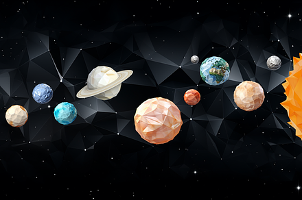 2D Solar System Low Poly Pack