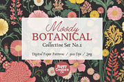 Moody Botanical Digital Paper Pack, a Pattern Graphic by Happy Creators Co. (Thumbnail 1 of 7)