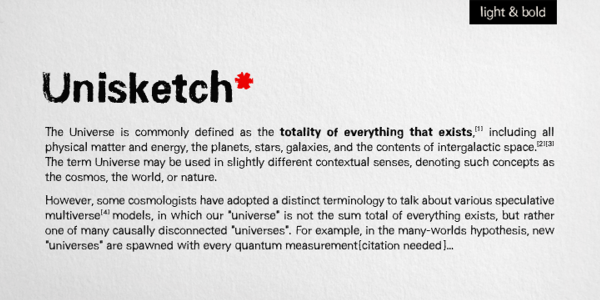 Unisketch, a Font by Letters & Numbers (Photo 1 of 2)