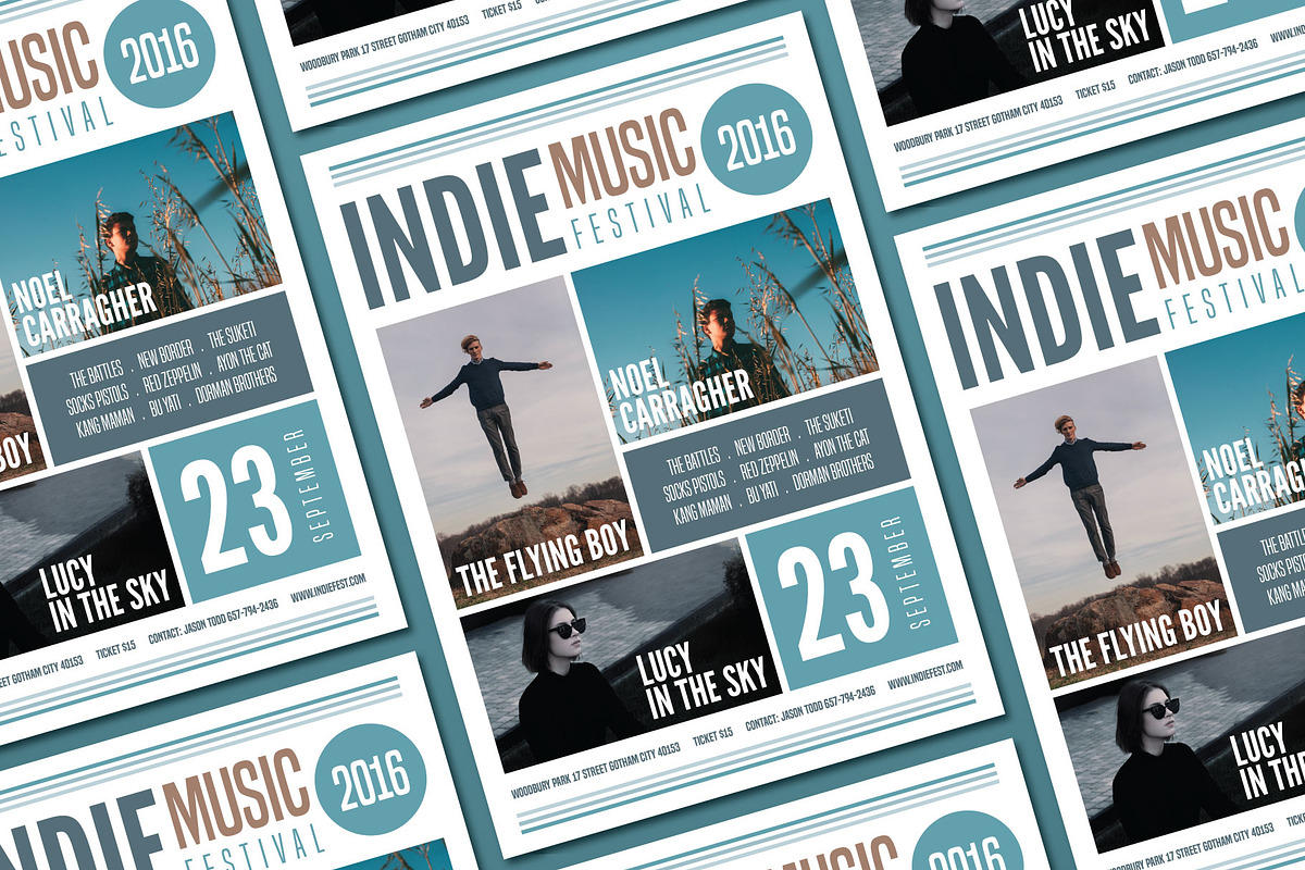 Indie Music Festival Flyer, a Flyer Template by ashenterprise (Photo 2 of 2)