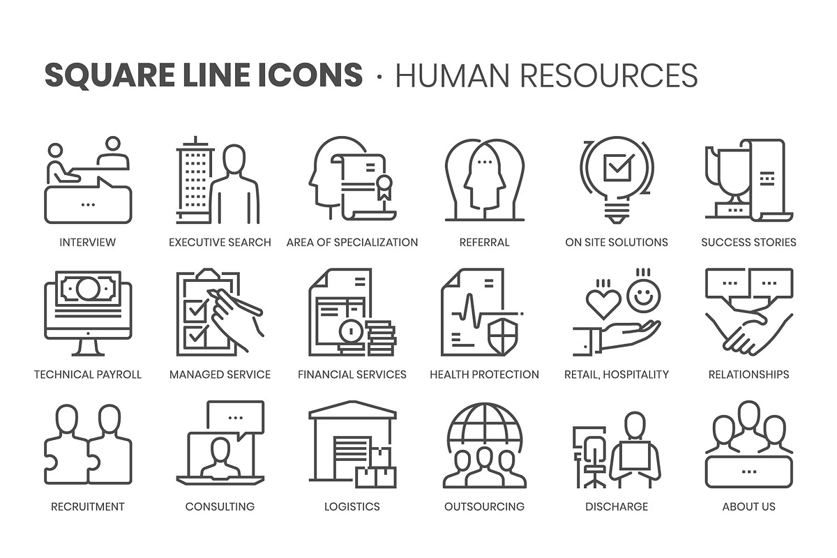 Square line icons, an Outline Icon by Howcolour (Photo 65 of 85)