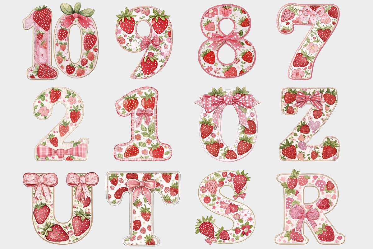 Strawberry Alphabet Clipart, a Seasonal Illustration by Design Market (Photo 2 of 5)