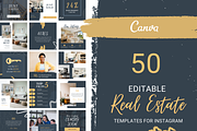 50 Canva Instagram Realtor Templates, a Social Media Template by Estatik Designs (Thumbnail 1 of 11)
