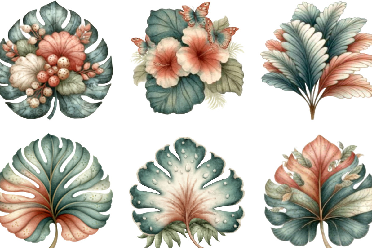 Whimsical Summer Tropical Leaf, an Illustration by Designking (Photo 2 of 5)
