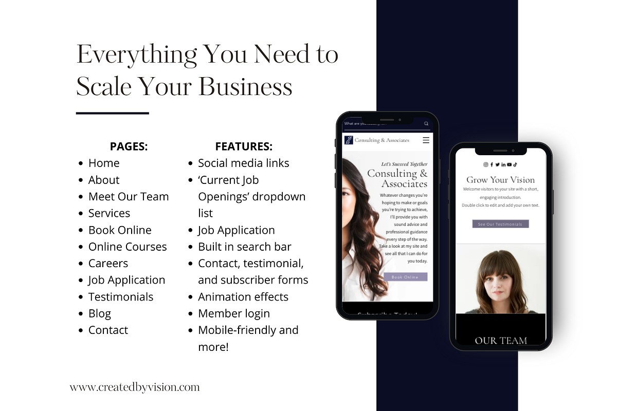 WIX Website Template for Consultants, a Wix Template by CreatedbyVision LLC (Photo 4 of 10)